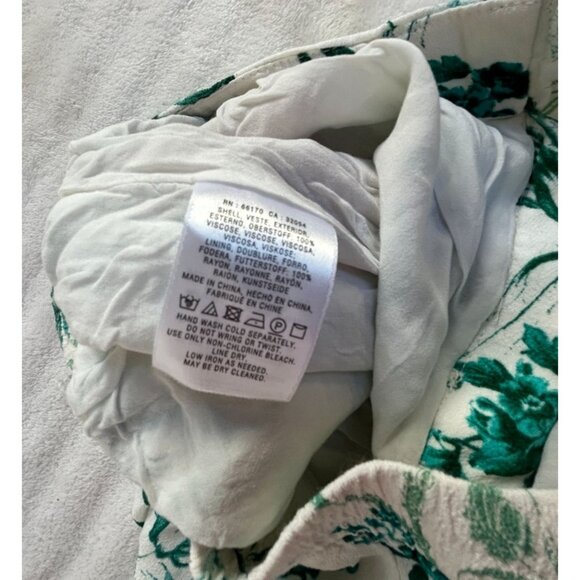 Anthropologie Ett:Twa Womens Christina Wide Leg Pants Size 2 Green White Casual - Picture 11 of 11